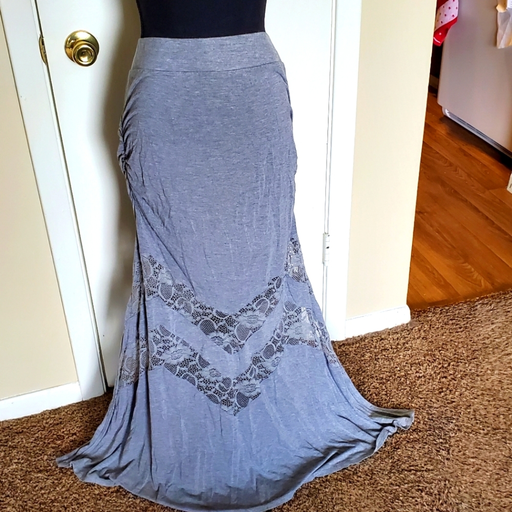 Torrid Grey Lace Maxi Skirt